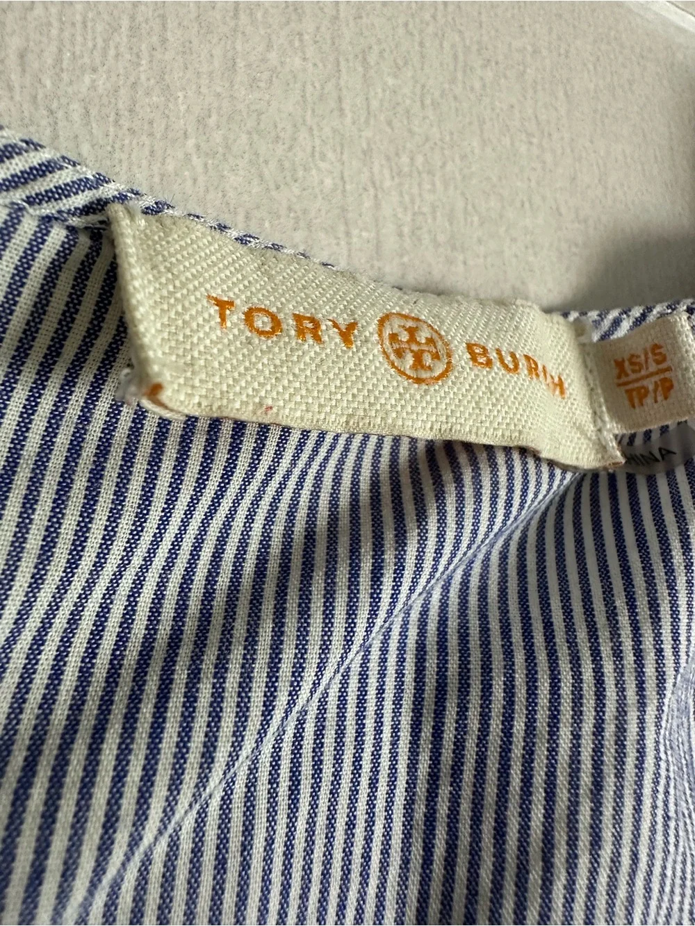 Tory Burch XS swimsuit, (open to offers) cover-up Light Blue with Red Embroidere